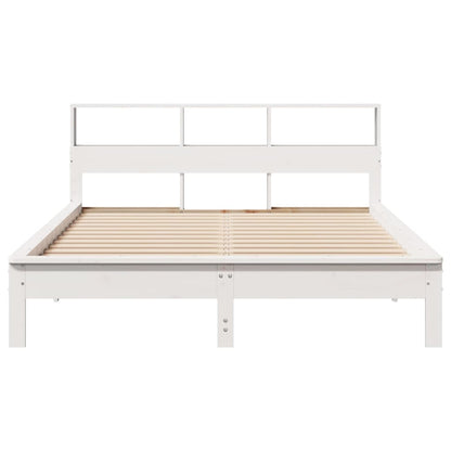 vidaXL Bed Frame without Mattress White 135x190 cm Double Solid Wood Pine