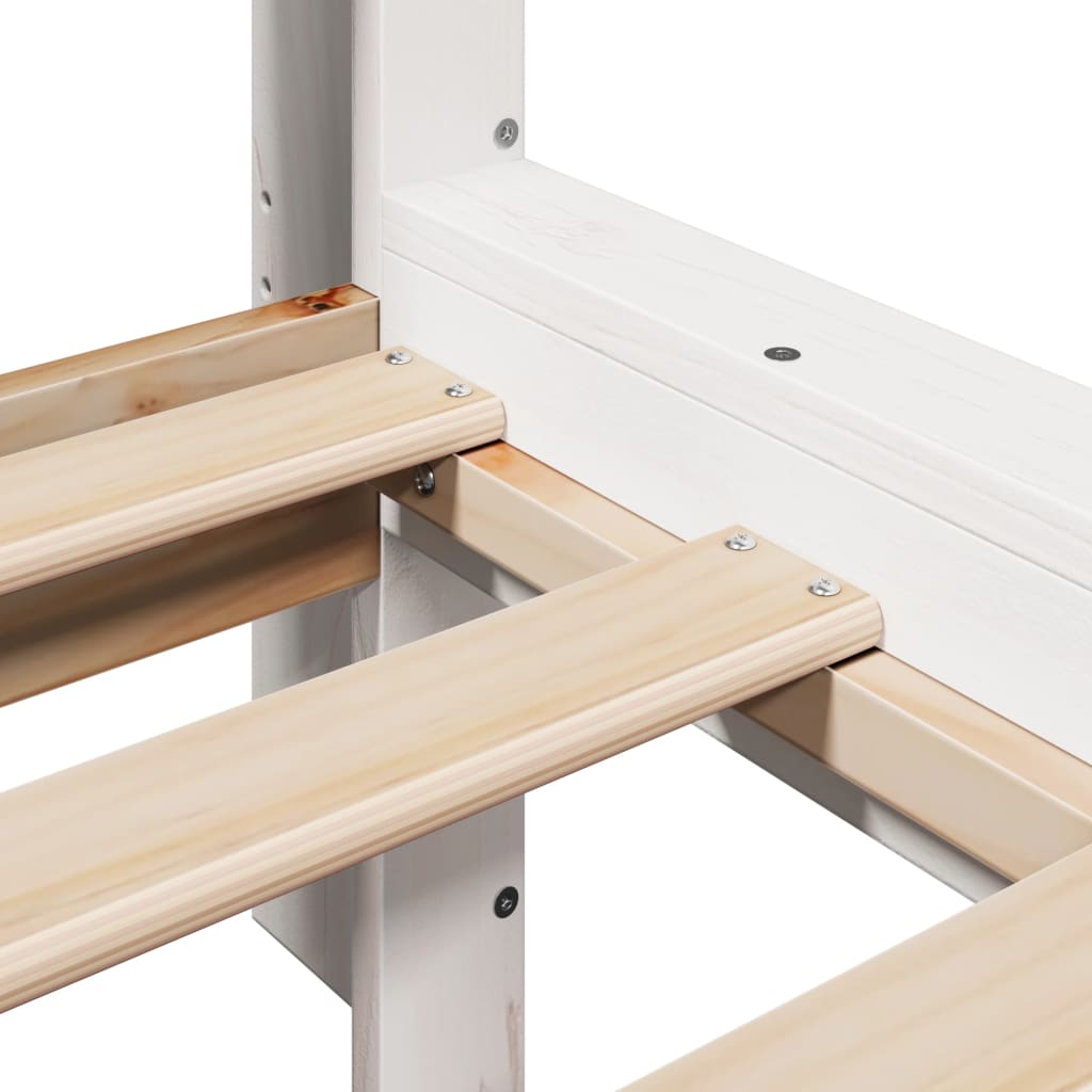 vidaXL Bed Frame without Mattress White 135x190 cm Double Solid Wood Pine