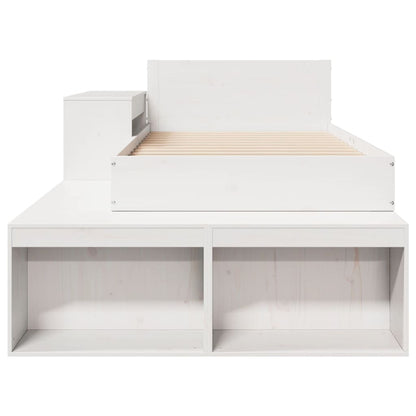 vidaXL Bed Frame without Mattress White 75x190 cm Small Single Solid Wood Pine