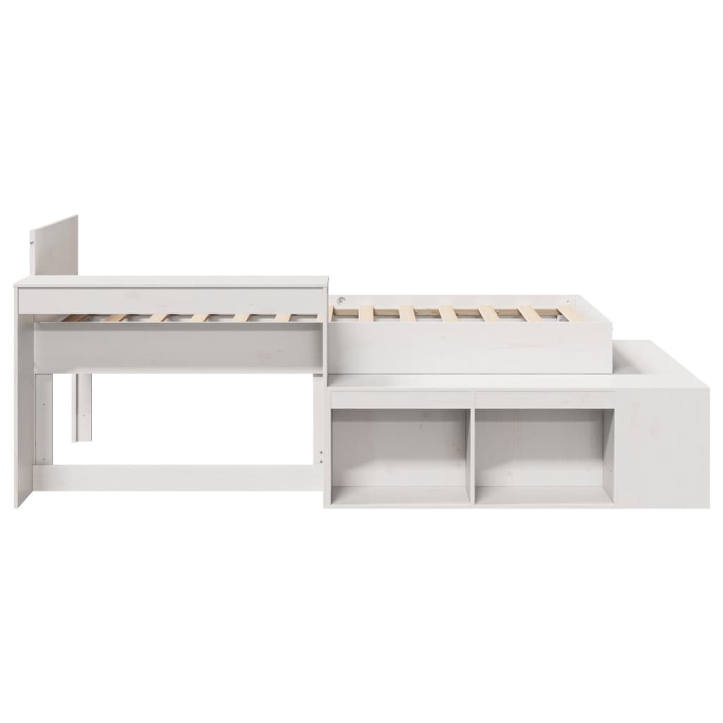 vidaXL Bed Frame without Mattress White 75x190 cm Small Single Solid Wood Pine