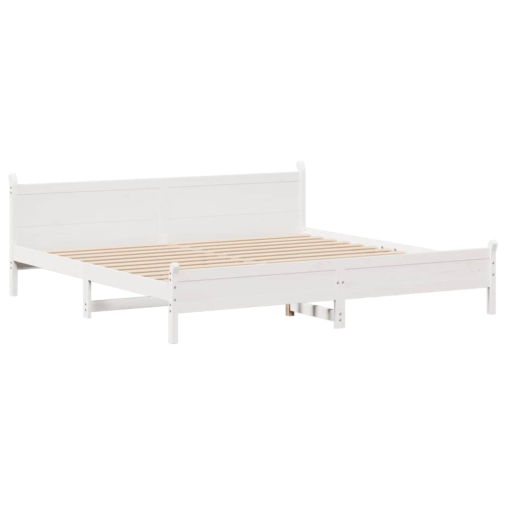 vidaXL Bed Frame without Mattress White 200x200 cm Solid Wood Pine