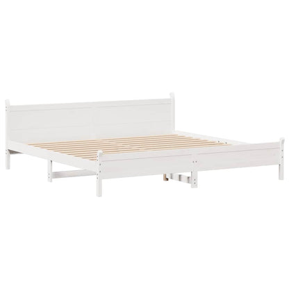 vidaXL Bed Frame without Mattress White 200x200 cm Solid Wood Pine