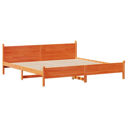 vidaXL Bed Frame without Mattress Wax Brown 200x200 cm Solid Wood Pine
