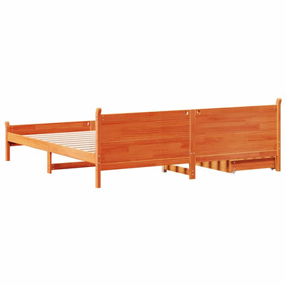 vidaXL Bed Frame without Mattress Wax Brown 200x200 cm Solid Wood Pine