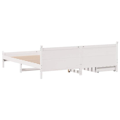 vidaXL Bed Frame without Mattress White 180x200 cm Super King Solid Wood Pine
