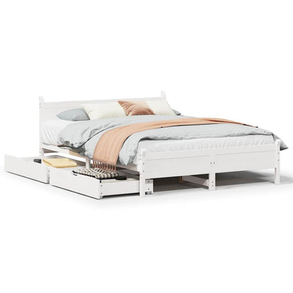 vidaXL Bed Frame without Mattress White 160x200 cm Solid Wood Pine