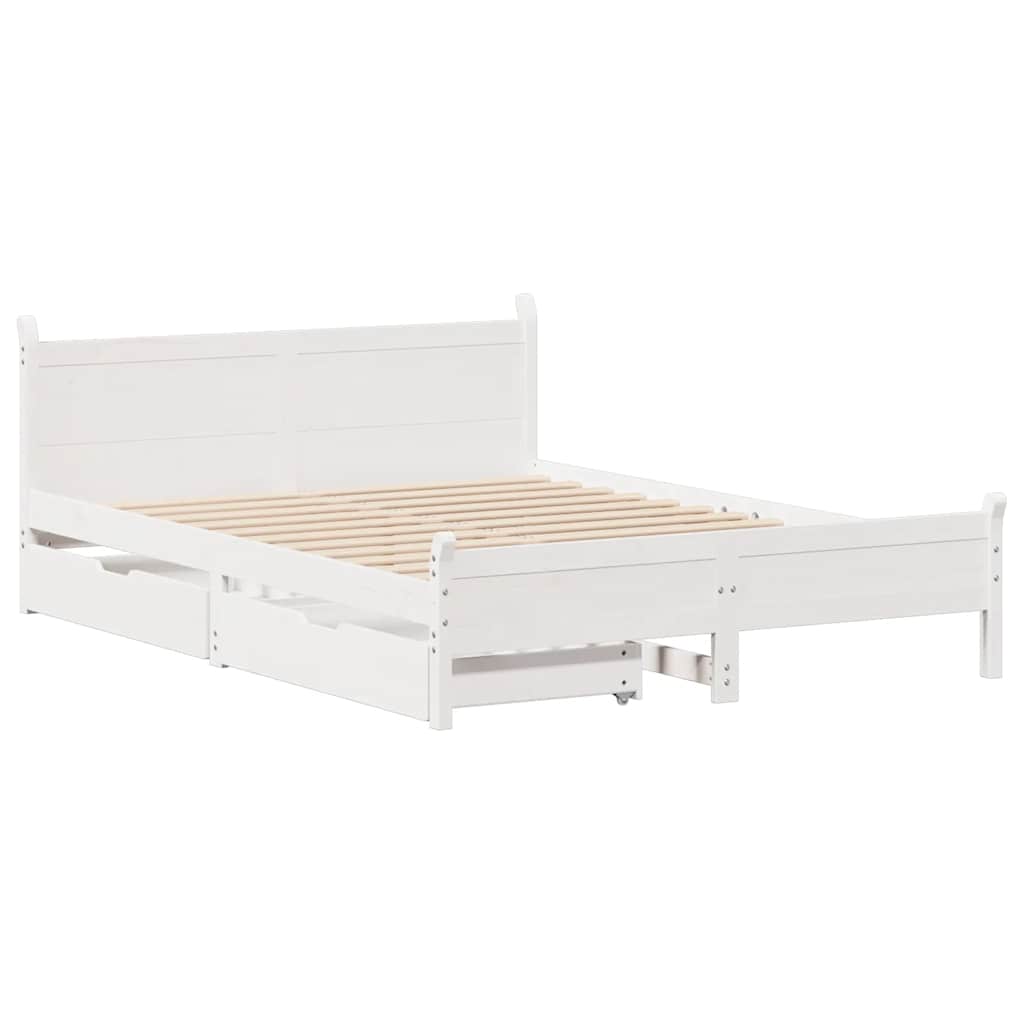 vidaXL Bed Frame without Mattress White 160x200 cm Solid Wood Pine