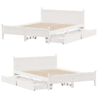 vidaXL Bed Frame without Mattress White 160x200 cm Solid Wood Pine