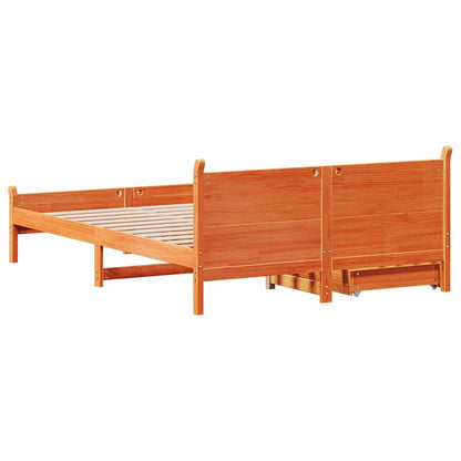 vidaXL Bed Frame without Mattress Wax Brown 160x200 cm Solid Wood Pine