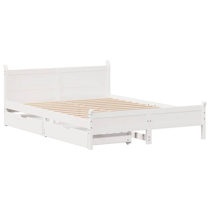 vidaXL Bed Frame without Mattress White 120x200 cm Solid Wood Pine
