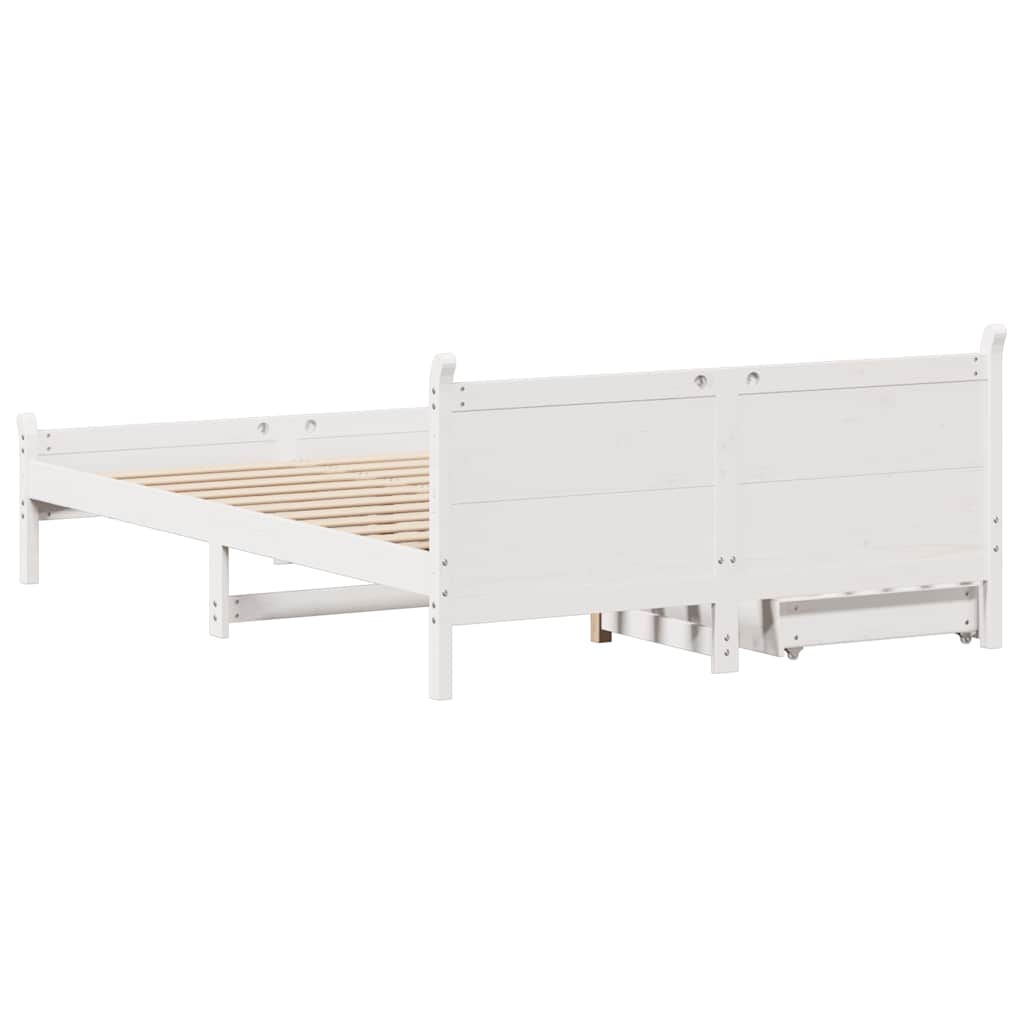 vidaXL Bed Frame without Mattress White 120x200 cm Solid Wood Pine
