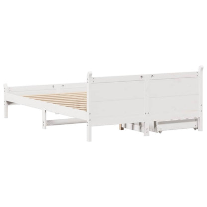 vidaXL Bed Frame without Mattress White 120x200 cm Solid Wood Pine