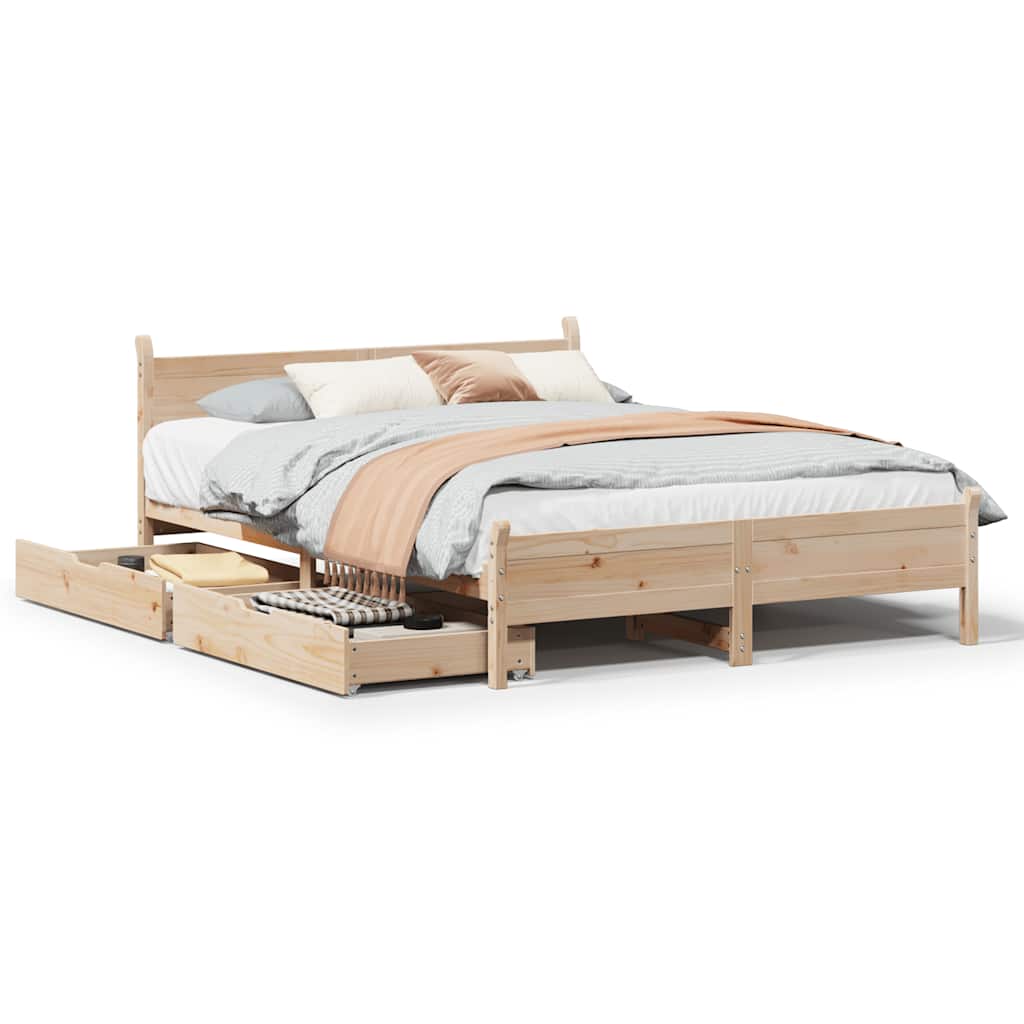 vidaXL Bed Frame without Mattress 140x190 cm Solid Wood Pine