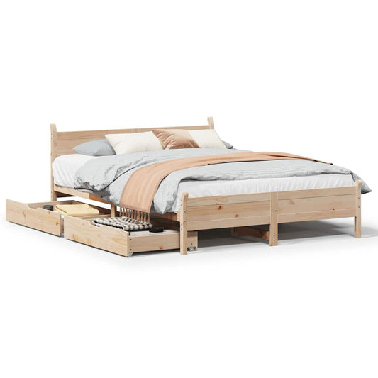 vidaXL Bed Frame without Mattress 140x190 cm Solid Wood Pine