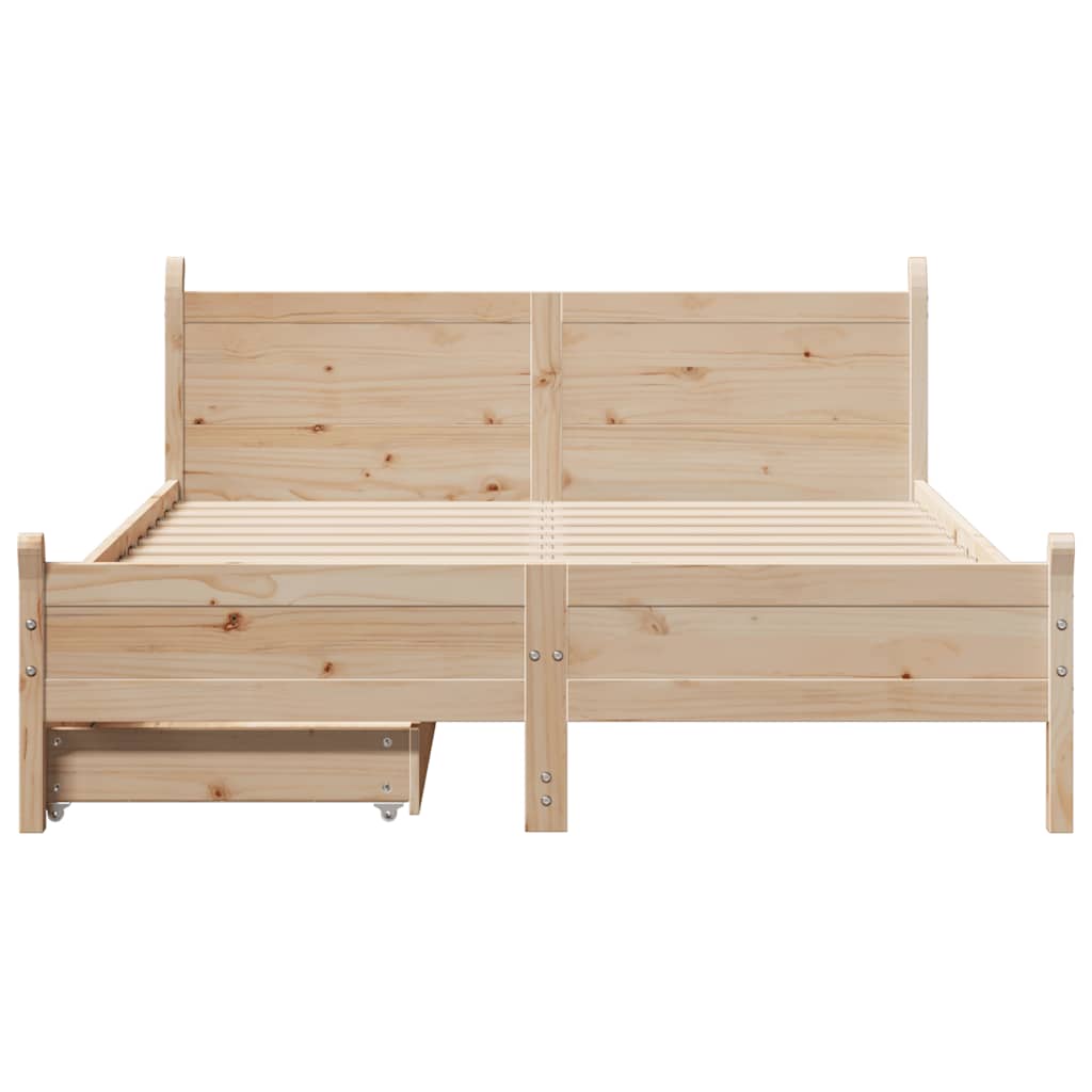 vidaXL Bed Frame without Mattress 140x190 cm Solid Wood Pine