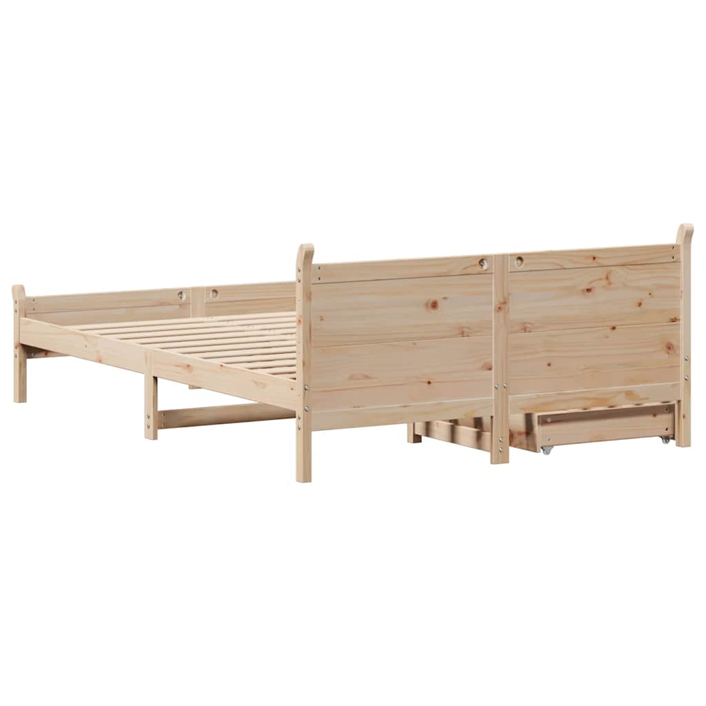 vidaXL Bed Frame without Mattress 140x190 cm Solid Wood Pine