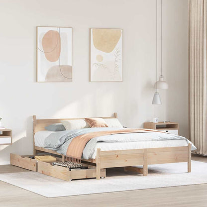 vidaXL Bed Frame without Mattress 135x190 cm Double Solid Wood Pine