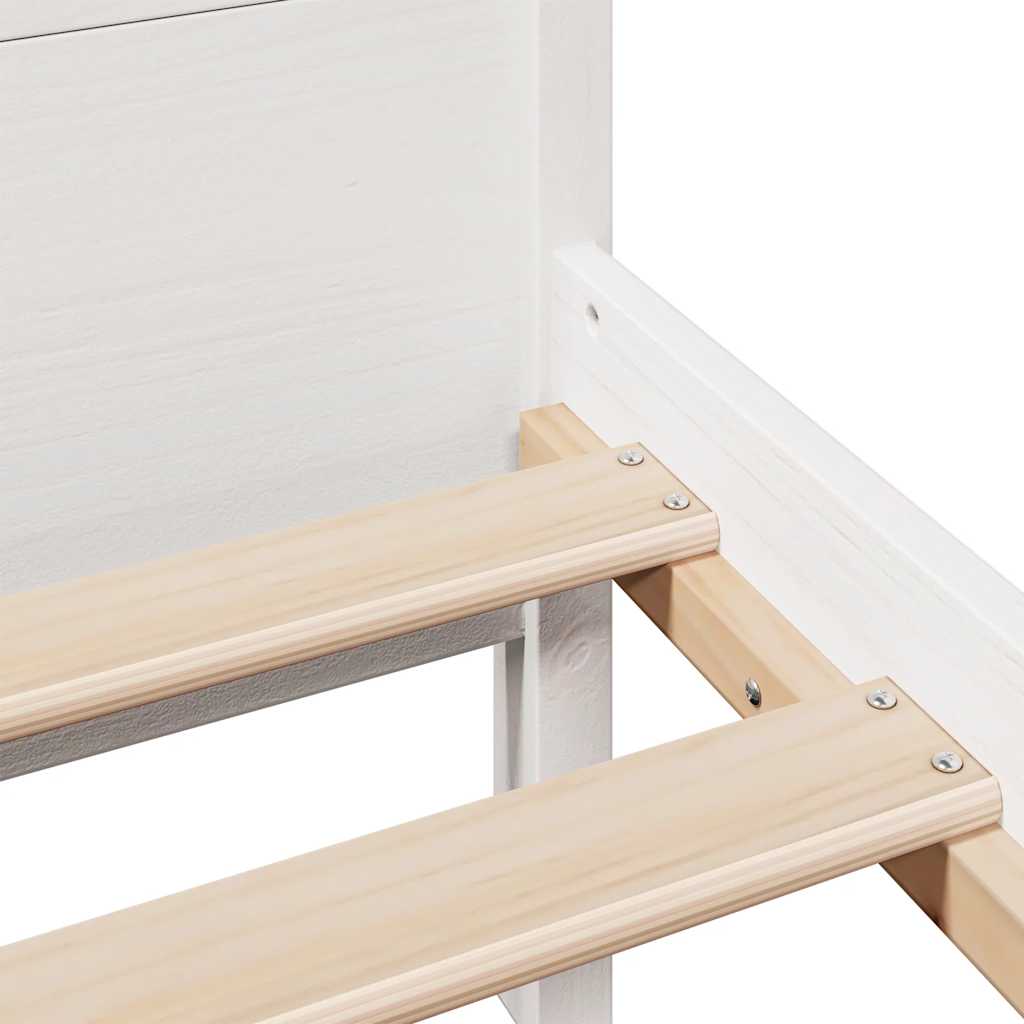 vidaXL Bed Frame without Mattress White 135x190 cm Double Solid Wood Pine
