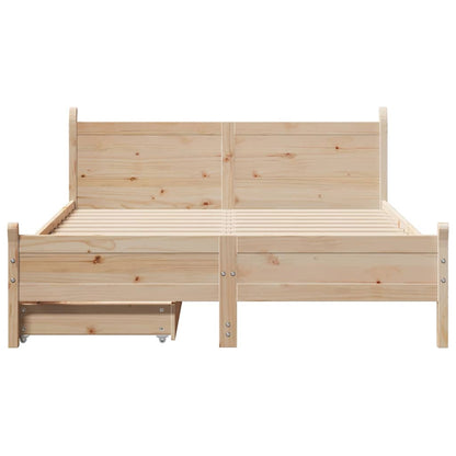 vidaXL Bed Frame without Mattress 120x190 cm Small Double Solid Wood Pine