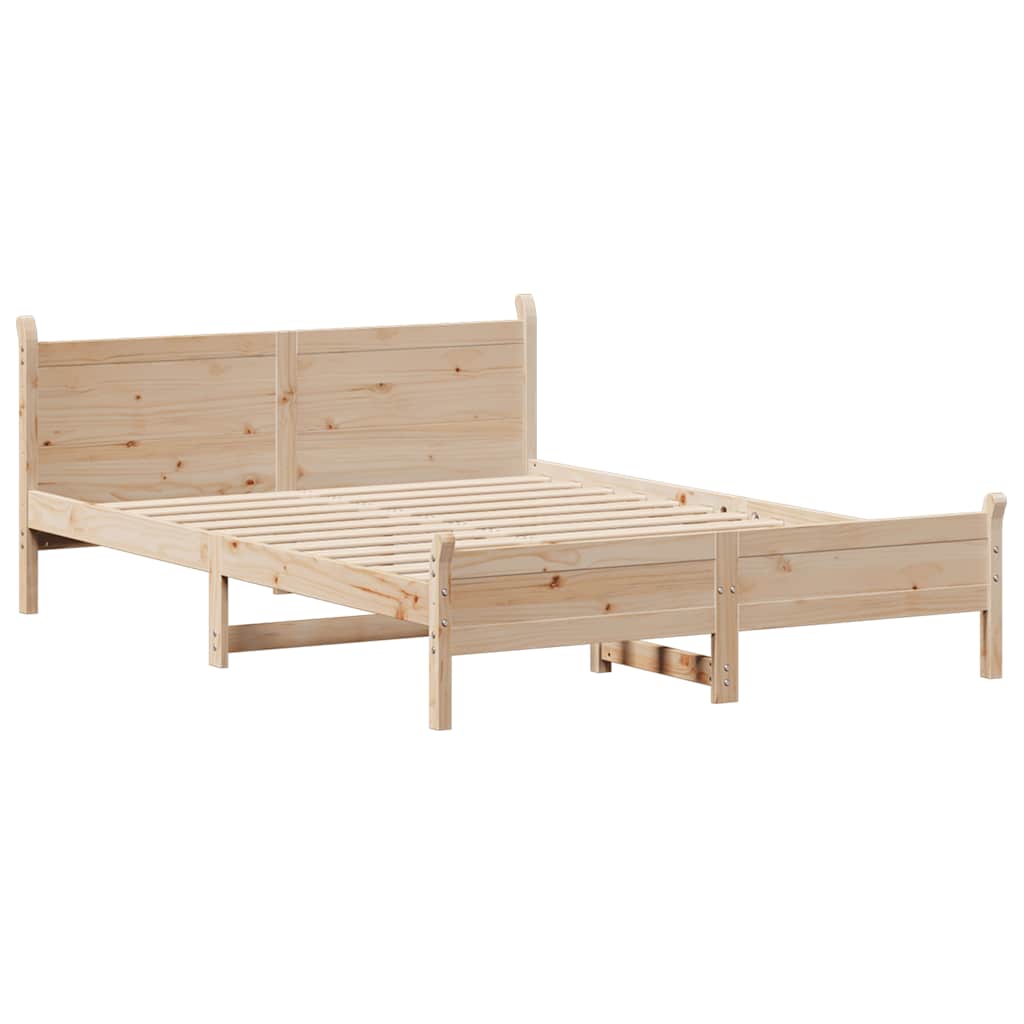 vidaXL Bed Frame without Mattress 120x190 cm Small Double Solid Wood Pine
