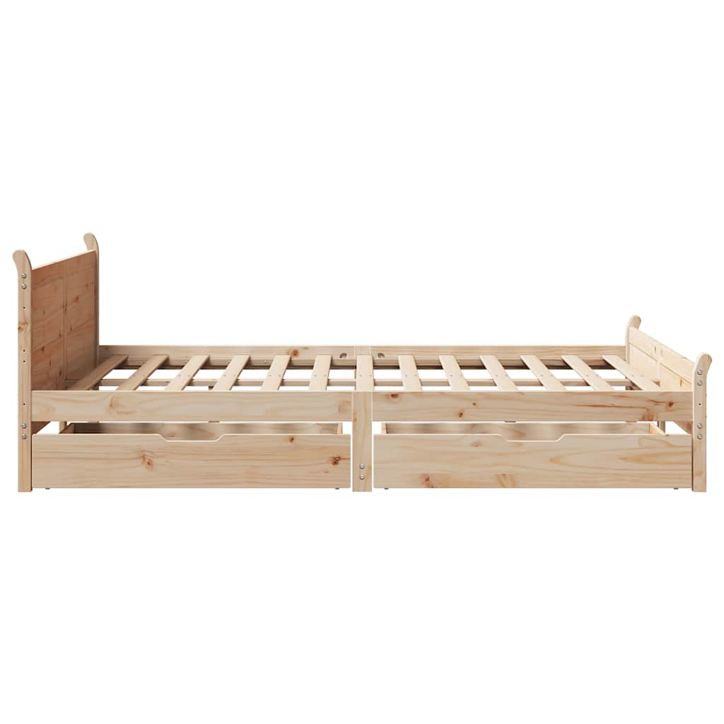 vidaXL Bed Frame without Mattress 120x190 cm Small Double Solid Wood Pine