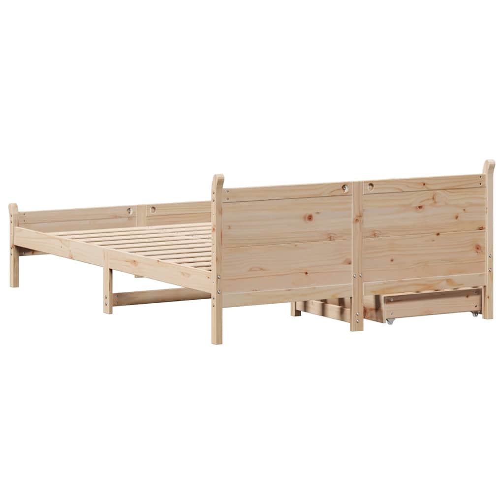 vidaXL Bed Frame without Mattress 120x190 cm Small Double Solid Wood Pine