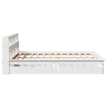 vidaXL Bookcase Bed without Mattress White 160x200 cm Solid Wood Pine