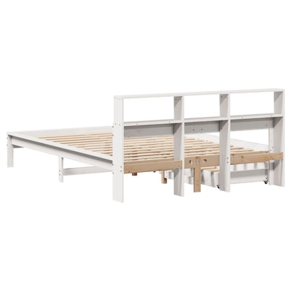 vidaXL Bookcase Bed without Mattress White 140x200 cm Solid Wood Pine