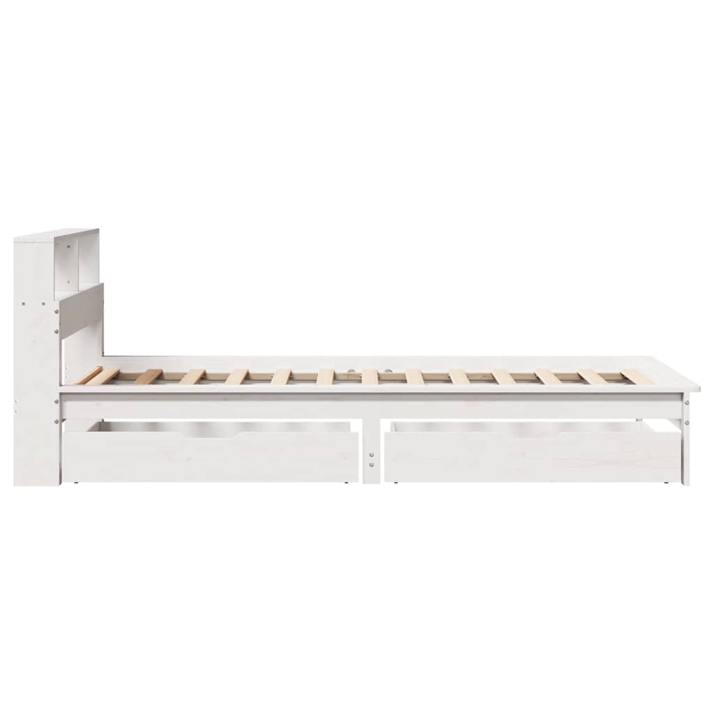 vidaXL Bookcase Bed without Mattress White 100x200 cm Solid Wood Pine