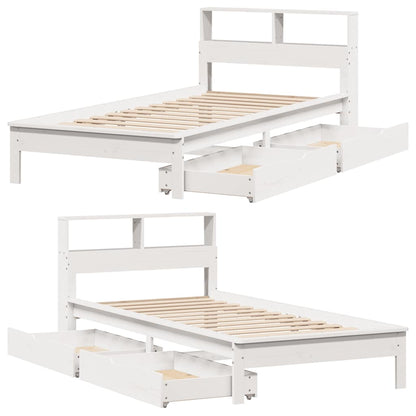 vidaXL Bookcase Bed without Mattress White 100x200 cm Solid Wood Pine