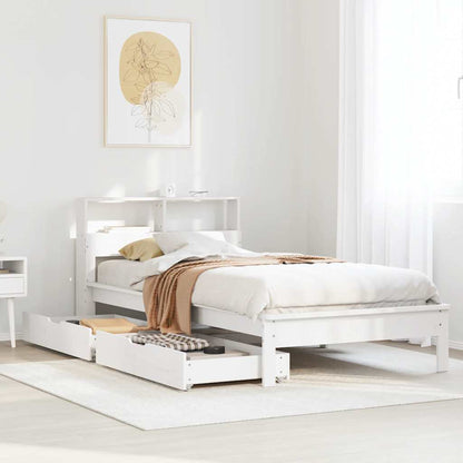 vidaXL Bookcase Bed without Mattress White 100x200 cm Solid Wood Pine