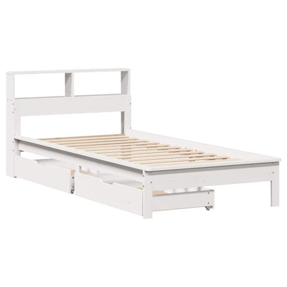 vidaXL Bookcase Bed without Mattress White 90x200 cm Solid Wood Pine