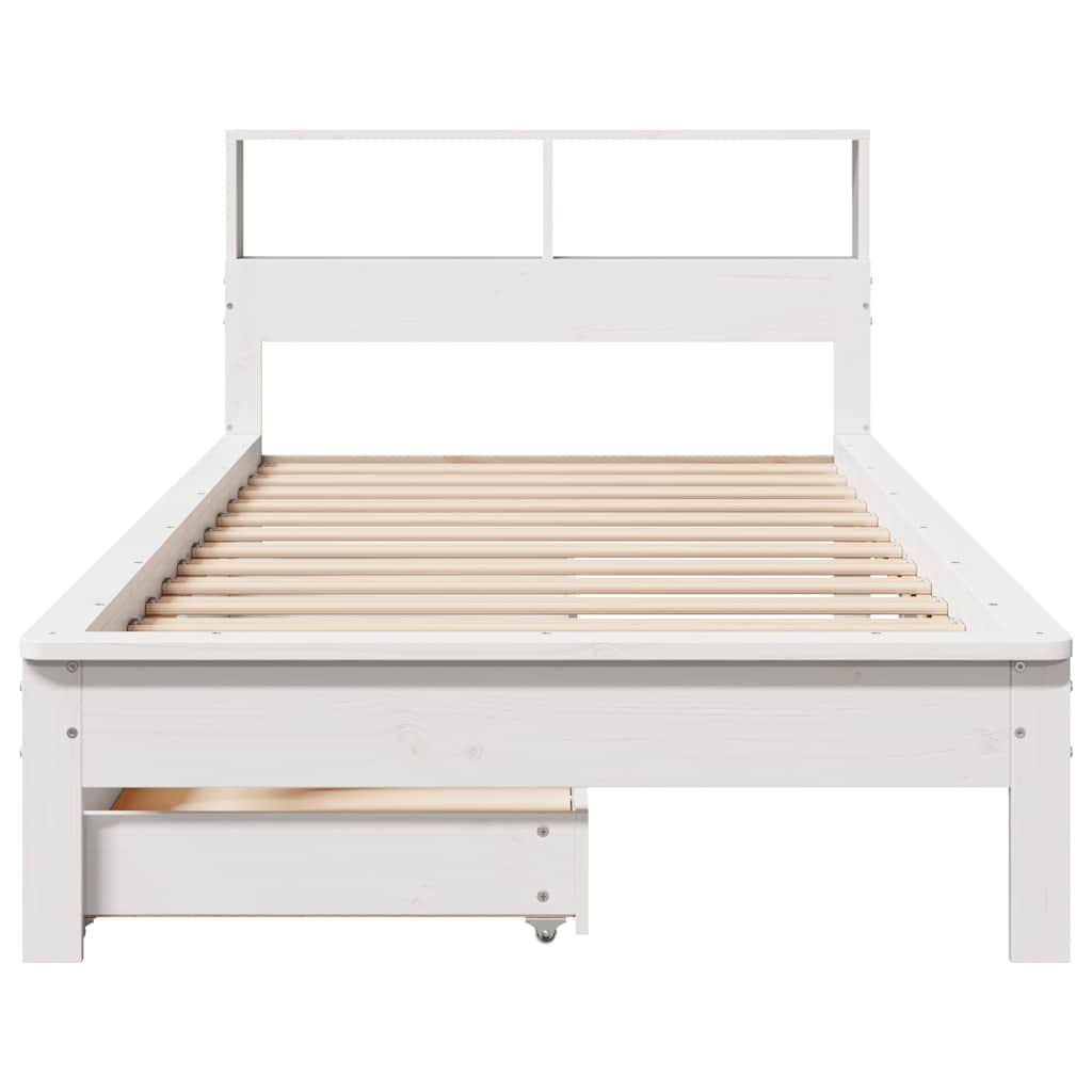 vidaXL Bookcase Bed without Mattress White 90x200 cm Solid Wood Pine