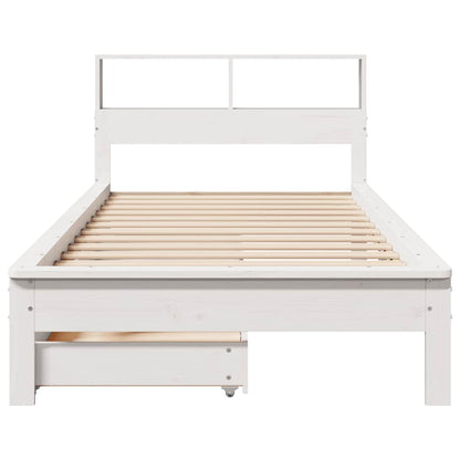 vidaXL Bookcase Bed without Mattress White 90x200 cm Solid Wood Pine