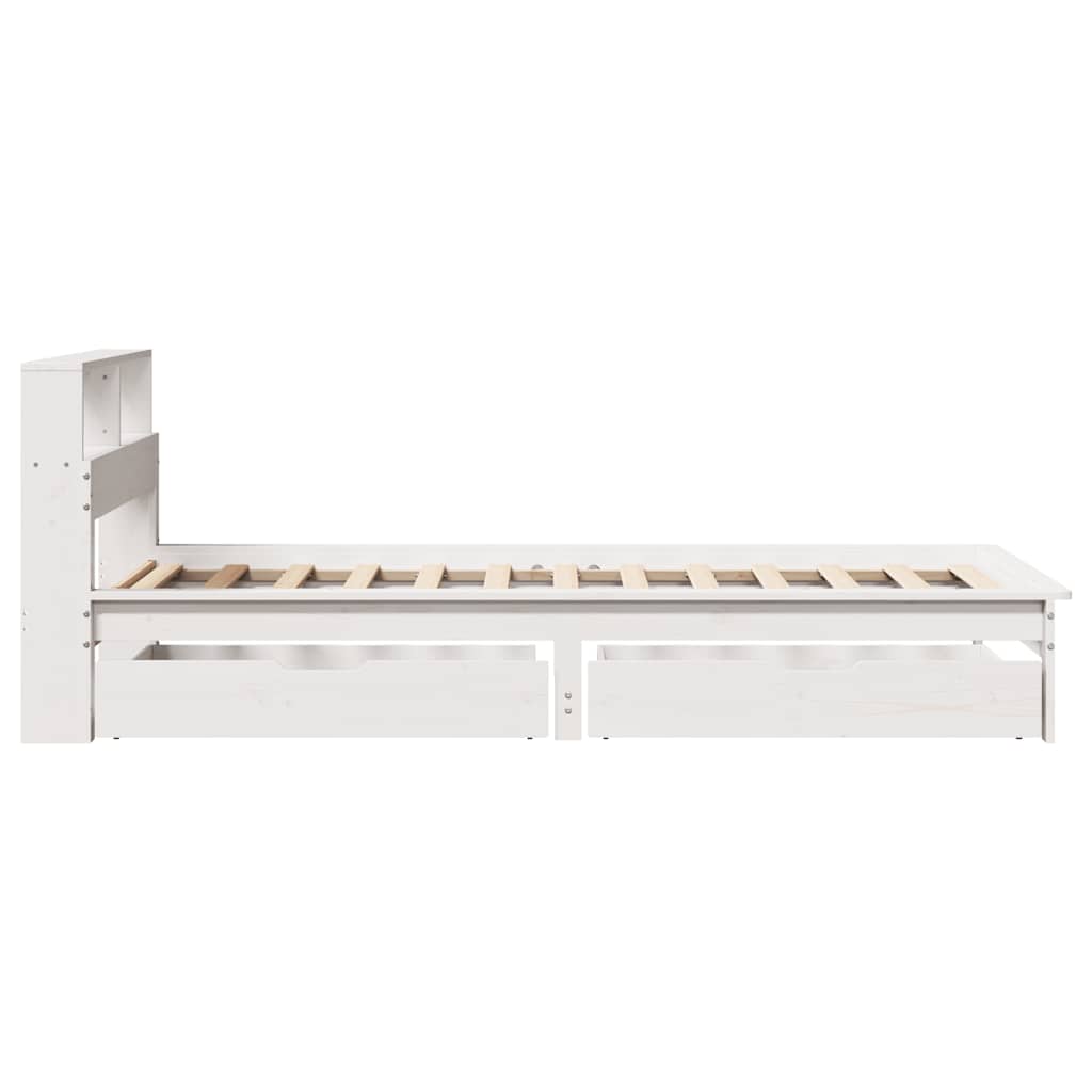 vidaXL Bookcase Bed without Mattress White 90x200 cm Solid Wood Pine