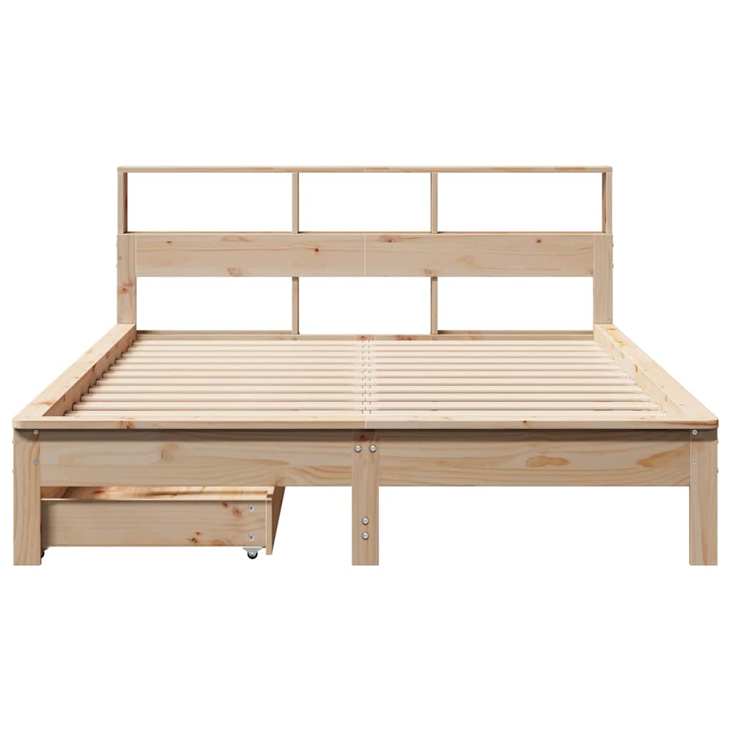 vidaXL Bookcase Bed without Mattress 140x190 cm Solid Wood Pine