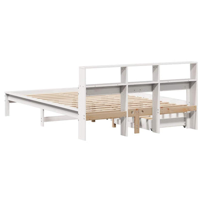 vidaXL Bookcase Bed without Mattress White 140x190 cm Solid Wood Pine