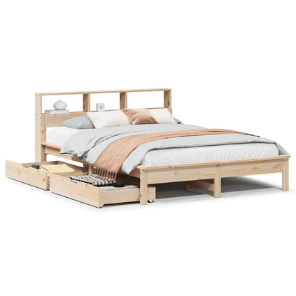 vidaXL Bookcase Bed without Mattress 135x190 cm Double Solid Wood Pine