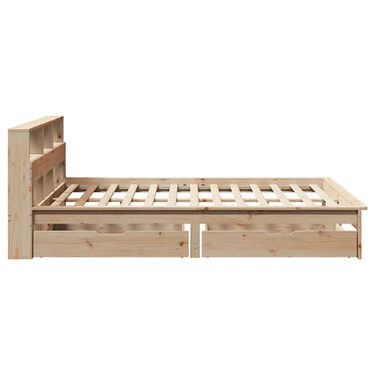 vidaXL Bookcase Bed without Mattress 135x190 cm Double Solid Wood Pine