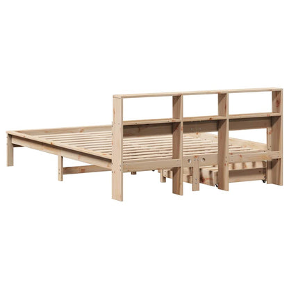 vidaXL Bookcase Bed without Mattress 135x190 cm Double Solid Wood Pine