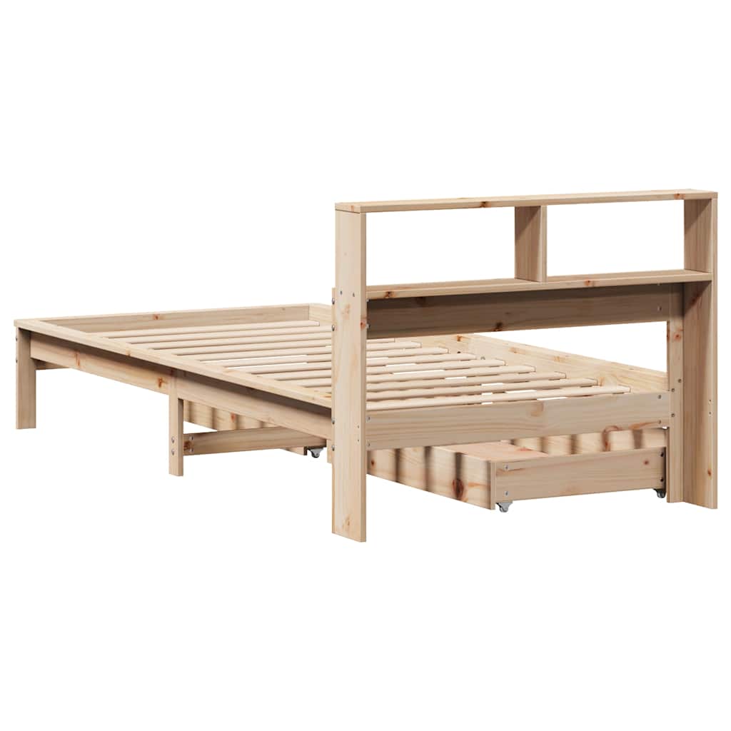 vidaXL Bookcase Bed without Mattress 90x190 cm Single Solid Wood Pine