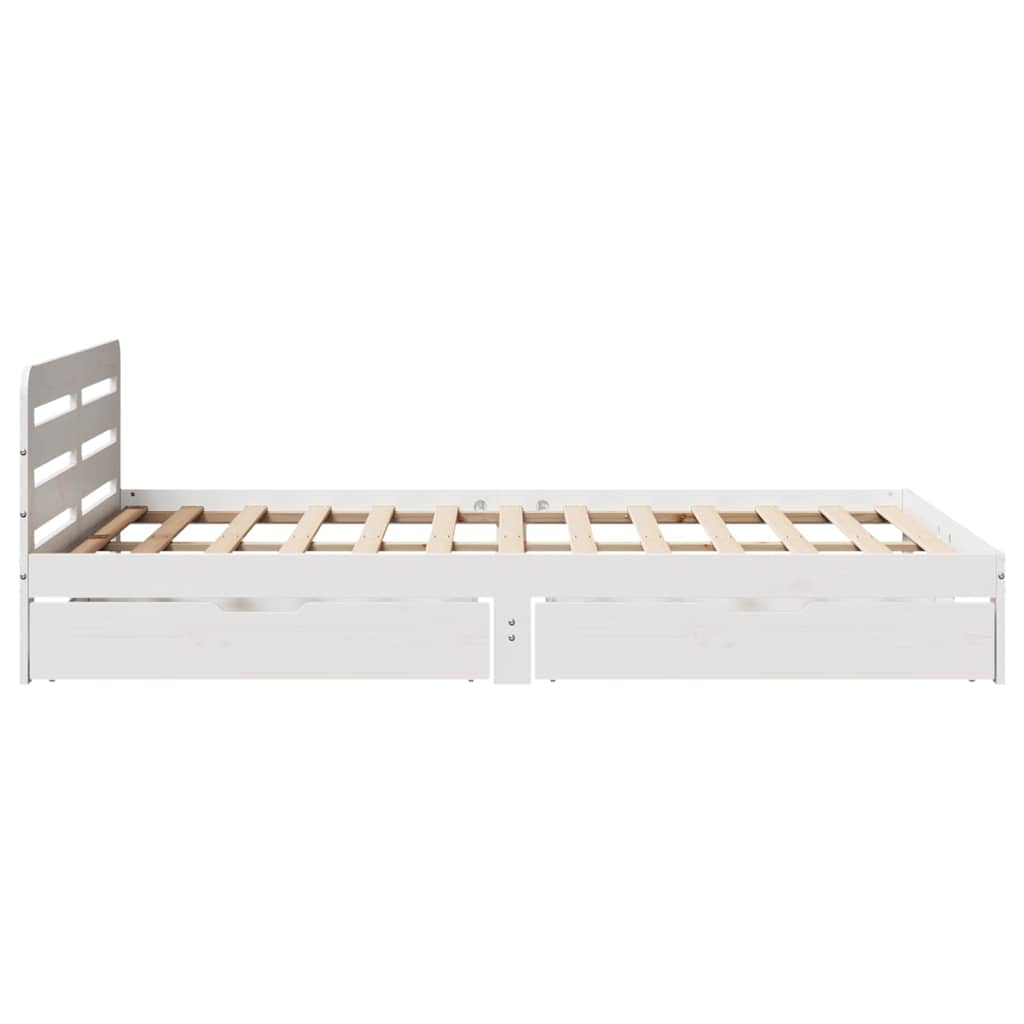 vidaXL Bed Frame without Mattress White 140x200 cm Solid Wood Pine