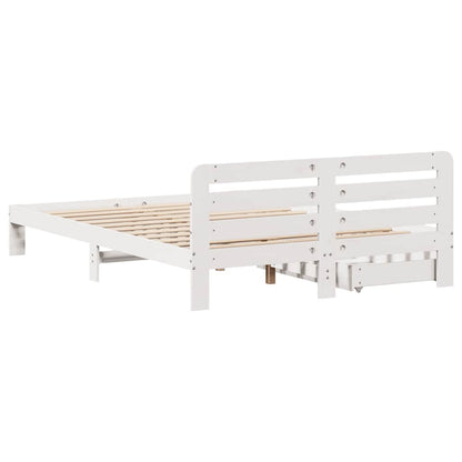 vidaXL Bed Frame without Mattress White 140x200 cm Solid Wood Pine