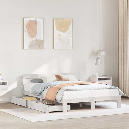 vidaXL Bed Frame without Mattress White 140x200 cm Solid Wood Pine