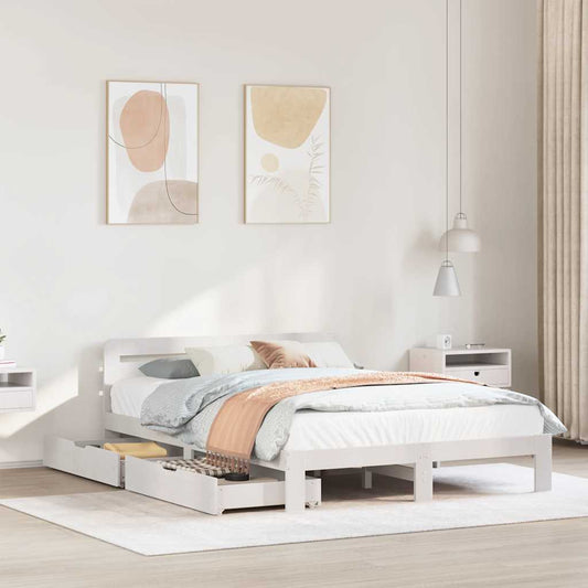 vidaXL Bed Frame without Mattress White 160x200 cm Solid Wood Pine