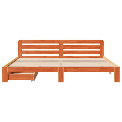 vidaXL Bed Frame without Mattress Wax Brown 180x200 cm Super King Solid Wood Pine