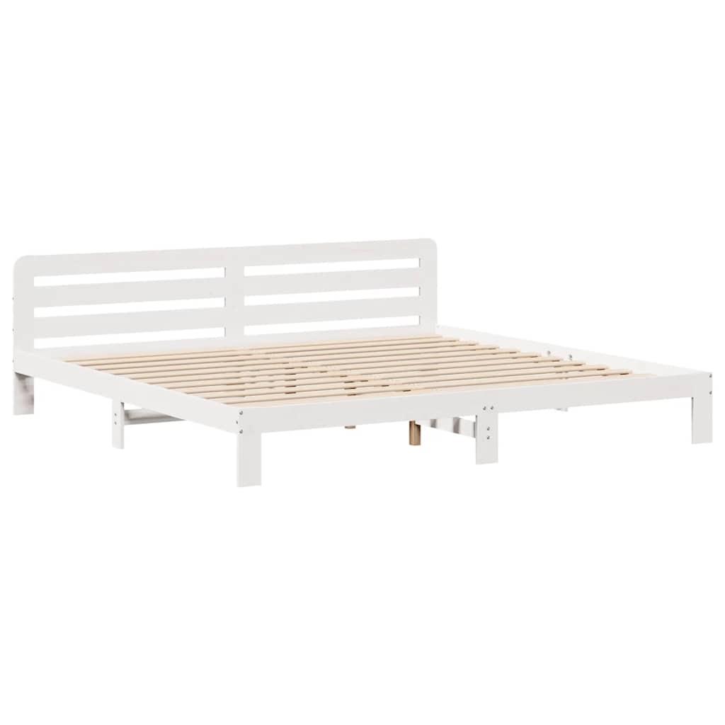 vidaXL Bed Frame without Mattress White 200x200 cm Solid Wood Pine