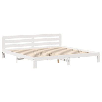 vidaXL Bed Frame without Mattress White 200x200 cm Solid Wood Pine