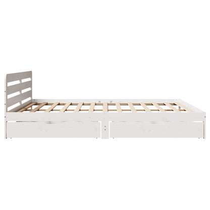 vidaXL Bed Frame without Mattress White 200x200 cm Solid Wood Pine