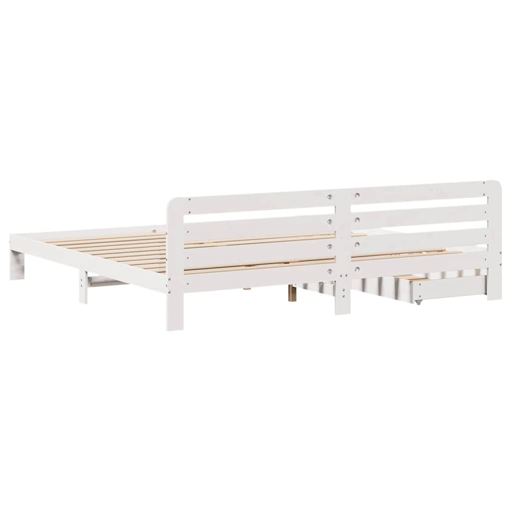vidaXL Bed Frame without Mattress White 200x200 cm Solid Wood Pine